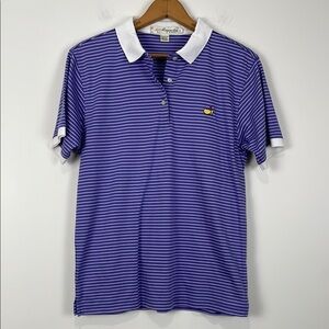 Vintage Masters Women’s Large Purple Polo Stripes Magnolia Lane Golf